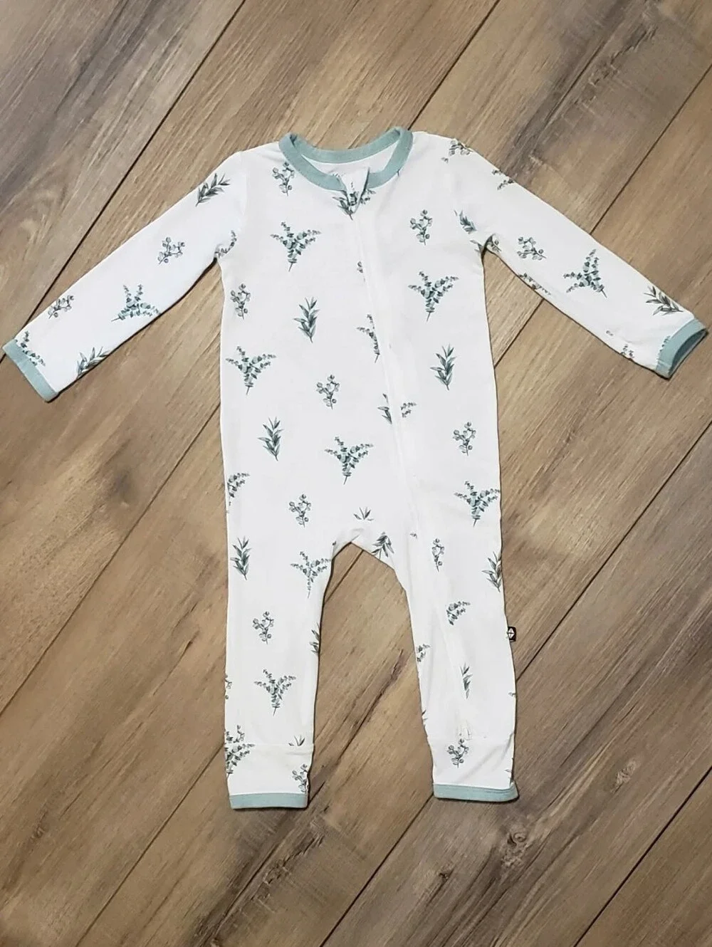 Kyte Baby Eucalyptus Zippered Romper Size 12-18 Months
